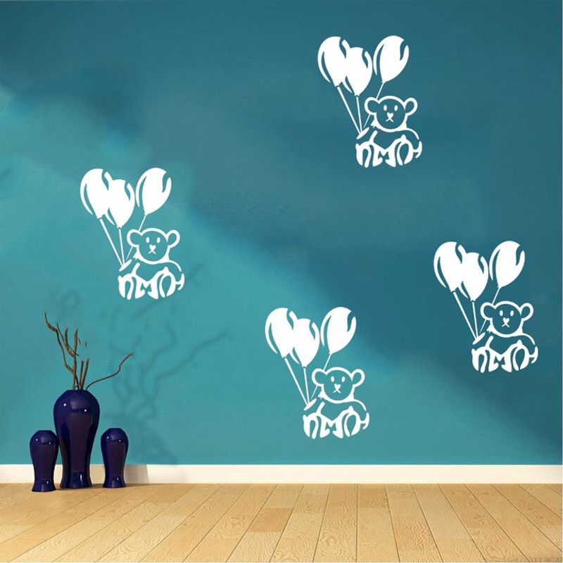 YMS Size:- 16" X 24" TeddyBuddy Wall Stencil  (Pack of 1, KIDZONE PATTERN)