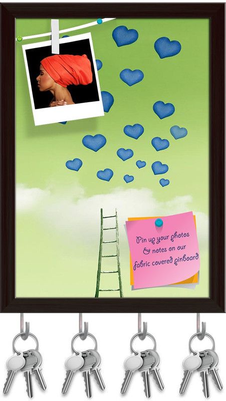 Artzfolio Abstract Hearts Sign That Comes Out From A Cloud Pinboard Dark Brown8x11.1in Cork Bulletin Board  (Multicolor 8 x 11.1 inch (20 x 28 cms))