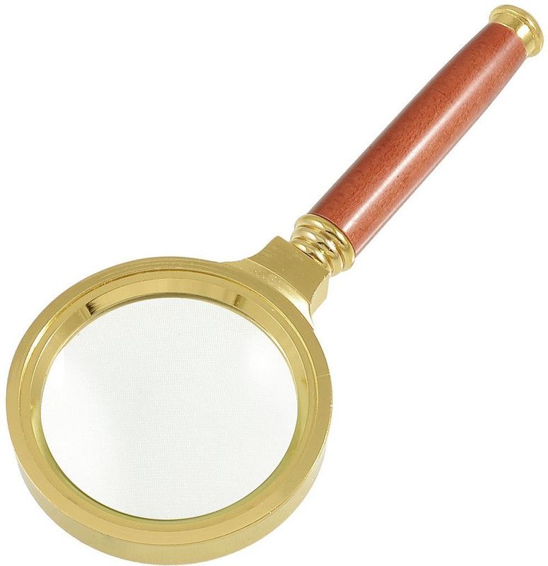 upalabdh Wooden Magnifying Glass 3X Magnification 60 mm Retro Style Handheld Magnifier Glass  (Gold & Maroon)