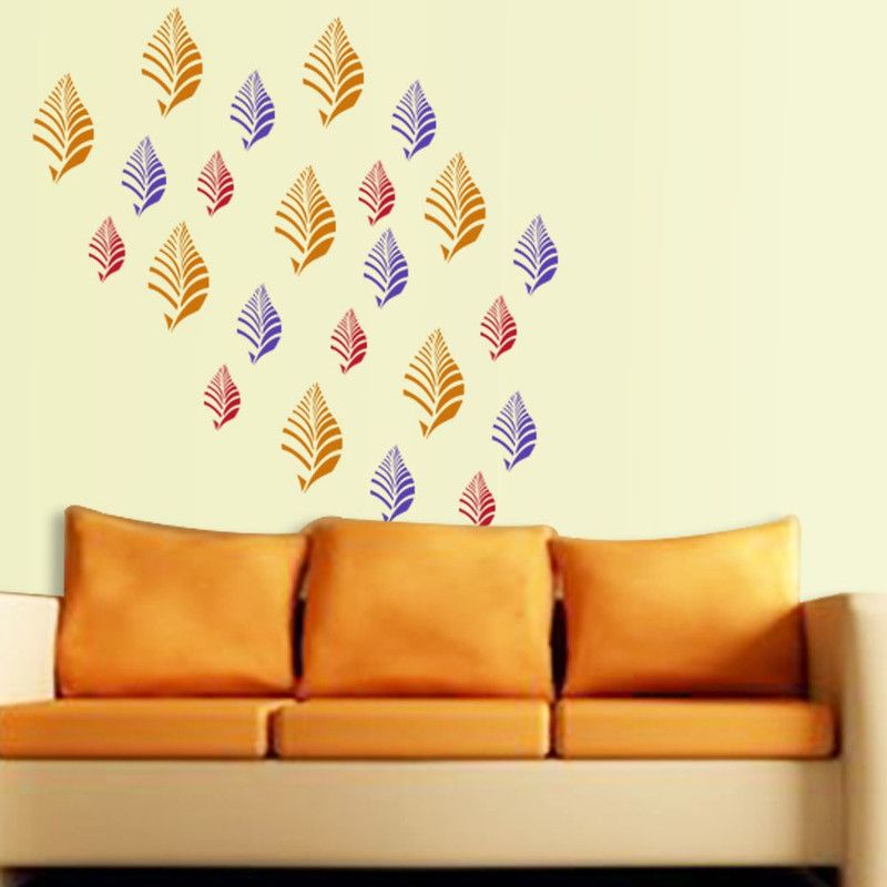 Arhat Leaf E-271 GLOSSY PVC Stencil  (Pack of 1, DESIGNER MOTIFF)