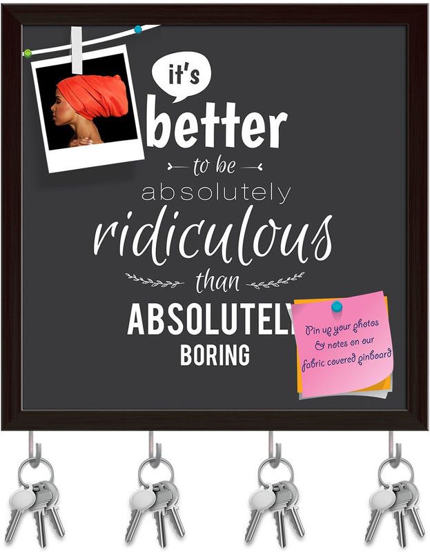Artzfolio Motivational Quotes Art D5 Pinboard with Key Holders Dark Brown Frame20x20inch Cork Bulletin Board  (Multicolor 20 x 20 inch (51 x 51 cms))