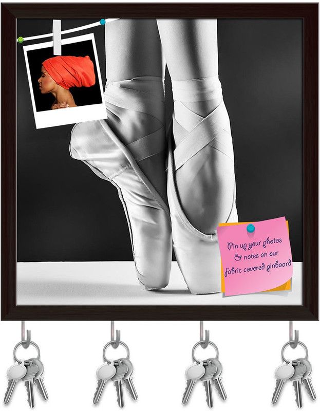 Artzfolio A Photo Of Ballerina's Pointes Pinboard & Key Holders Dark Brown Frame10x10inch Cork Bulletin Board  (Multicolor 10 x 10 inch (25 x 25 cms))