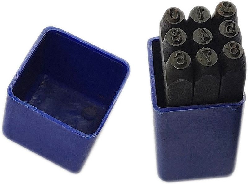 Luxuro 9 Number/Figures Punch Set,1/4 Inches - (6.3 mm) (Carbon Steel)|Stamps Number Punches & Punching Machines  (Set Of 9, Black)