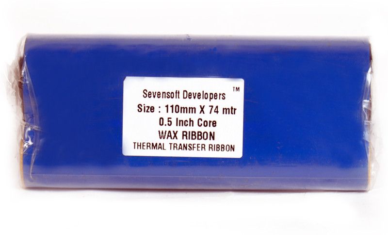 Sevensoft Developers 110MMX74Mtr Set of 1 Barcode Ribbon BR1 Paper Label  (Black)