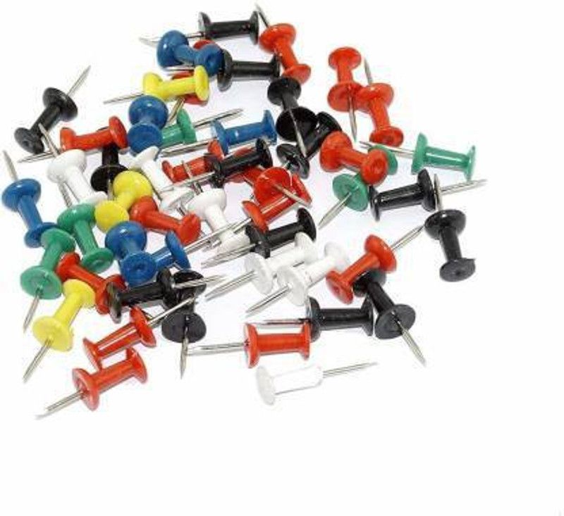 greengrow Plastic, Push Pins, Thumb Pin, Transparent 100 Pcs Tip Tip Pins  (Set Of 100, Multicolor)