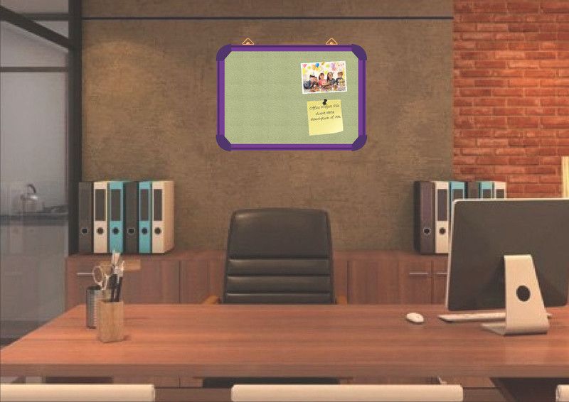 Sunway Display System Pin-up board 3*2 feet,PURPLE ALLUMINIUM FRAME(LIME)pin up board CORK Bulletin Board  (LIME)