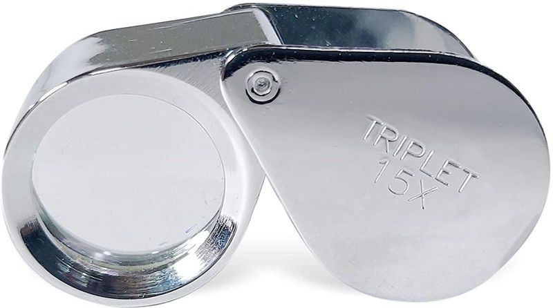 shivam optics Jewelers Eye Loupe, 15x Magnifier, Fold able Jewelry Magnifier for Gems-07 10*100 Magnifying glass  (White)