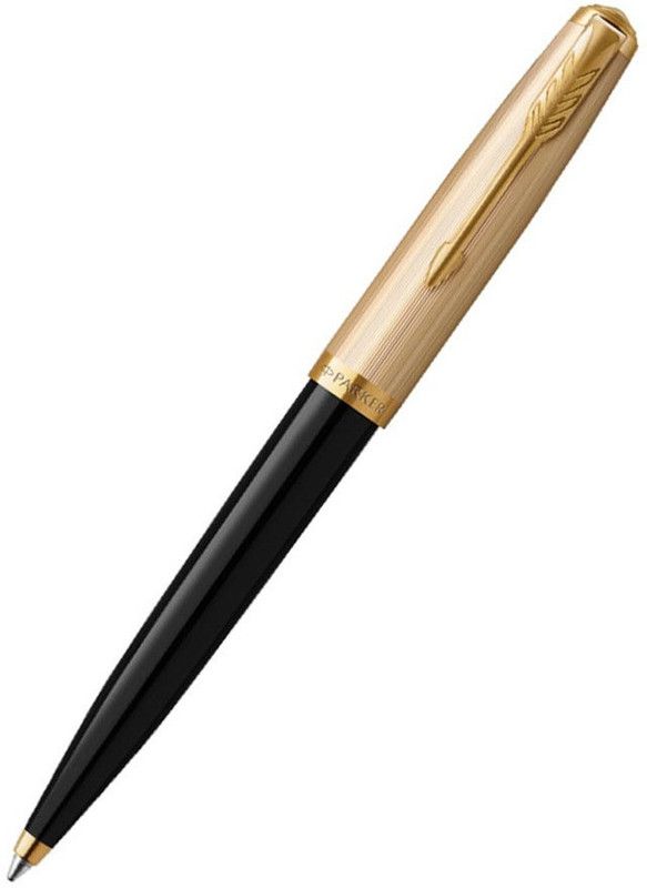 PARKER 51 DELUXE BLACK WITH GOLD TRIM BALLPOINT PEN Ball Pen  (Blue)