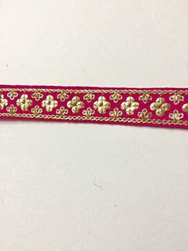 Eerafashionicing 9 mtr Dark Pink Laces Border 9 mtr Dark Pink Laces Border for Dresses, Sarees, Lehenga, Suits, Bags, Decorations, Border Lace Reel  (Pack of 1)