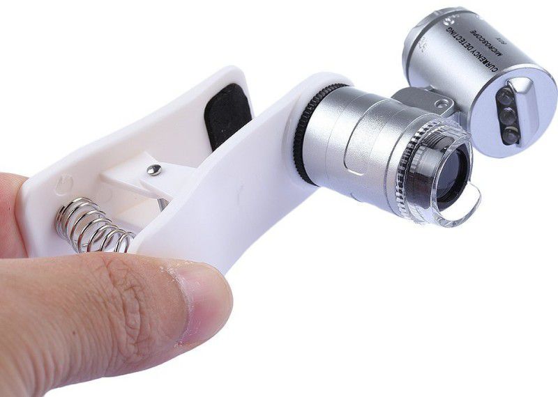 Star Magic Universal Clip-On Microscope with Uv Light 60X Magnifying Glass  (Cream)