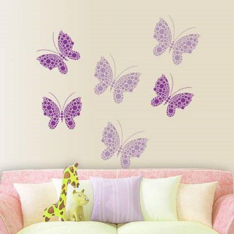 shine interiors SI - 455 ( 16 inch x 24 inch)Reusable Wall Stencil Butterfly Stencil  (Pack of 1, Reusable DIY Wall Stencil Painting for Home Decor ( 16 inch x 24 inch), Butterfly)