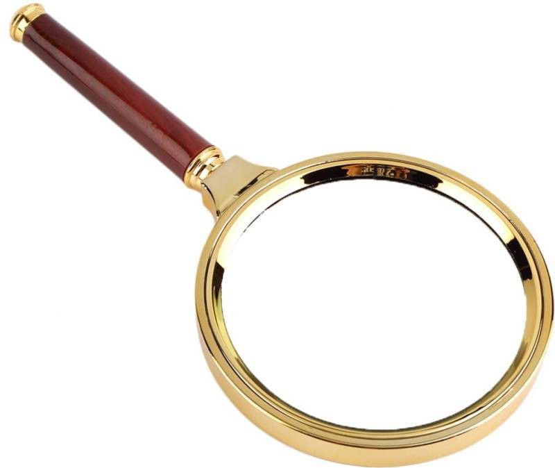 Sukot Magnifier glass 10 Magnification Magnifying Glass 60 MM Retro Pattern Gold Metal Frame Zooming Glass  (Maroon & Gold)