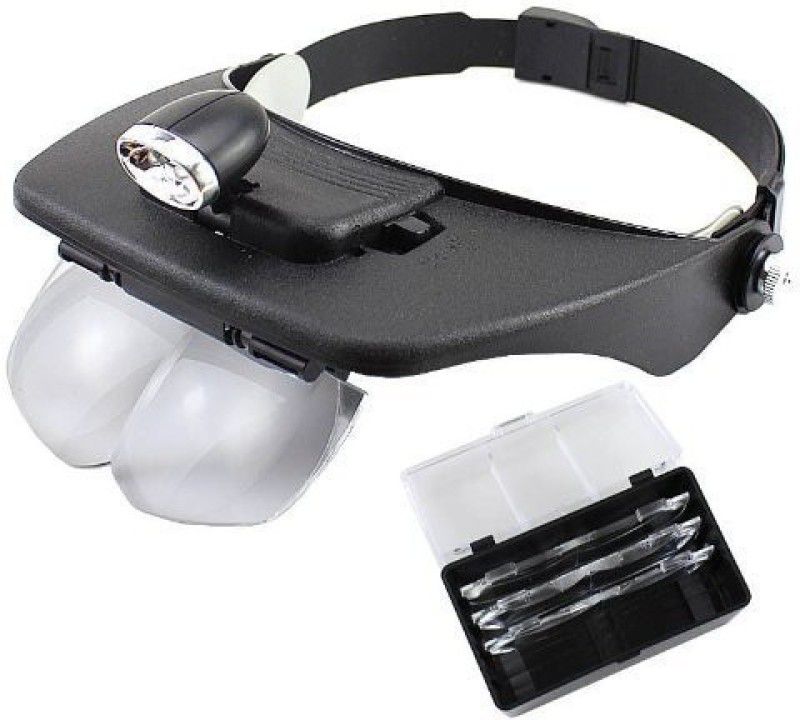 Star Magic LED Head light with Hands Free 3X Magnifying Glass  (Black, White)