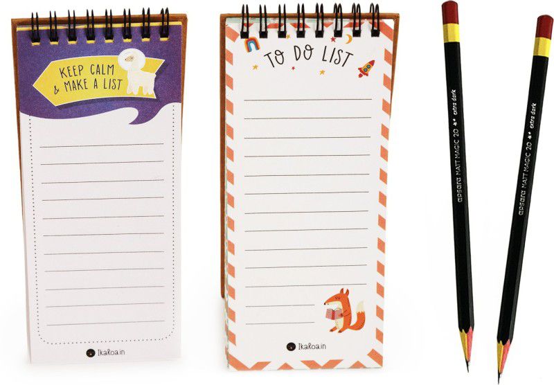 IKAROA 2 Kids To-do Memo pad/Notepad+ 2 Apsara matte pencils Office Set  (off-white)