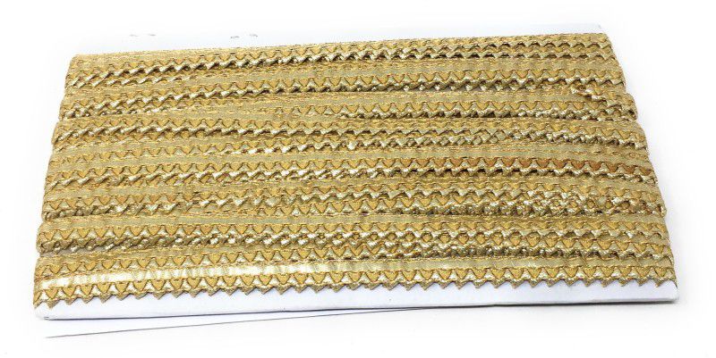 Inhika 9 Meters Lace Border Material, Gota Patti , Polyester Fabric (1 cm Wide, Gold) for saree dupatta lehenga blouse Lace Reel  (Pack of 1)