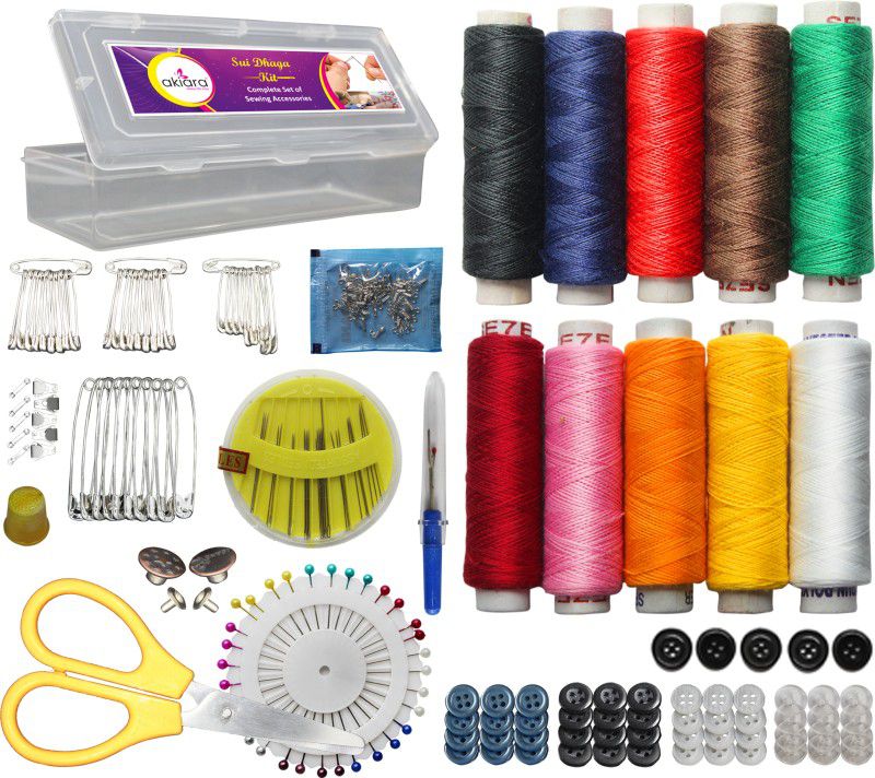 akiara Thread and Needle Sui Dhaga Kit For Home and Travel Sewing Kit Box Repair Set Sewing Kits Sewing Kit