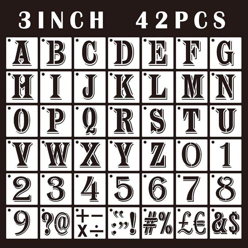DEQUERA Number, Letter Stencils for Painting on Wood, Wall, Fabric, Tracing, Rock, Chalk board, Signage Stencil  (Pack of 1, Larger Letter Stencil)