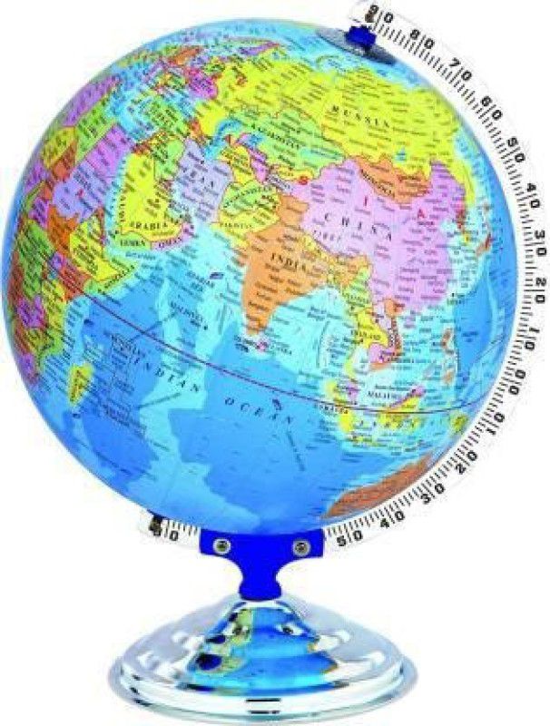 NAMIBIND Political Educational Laminated 8 Inch Globe Desk and Table political,physical,celestial World Globe Desk & Table Political World Globe  (Medium Blue)
