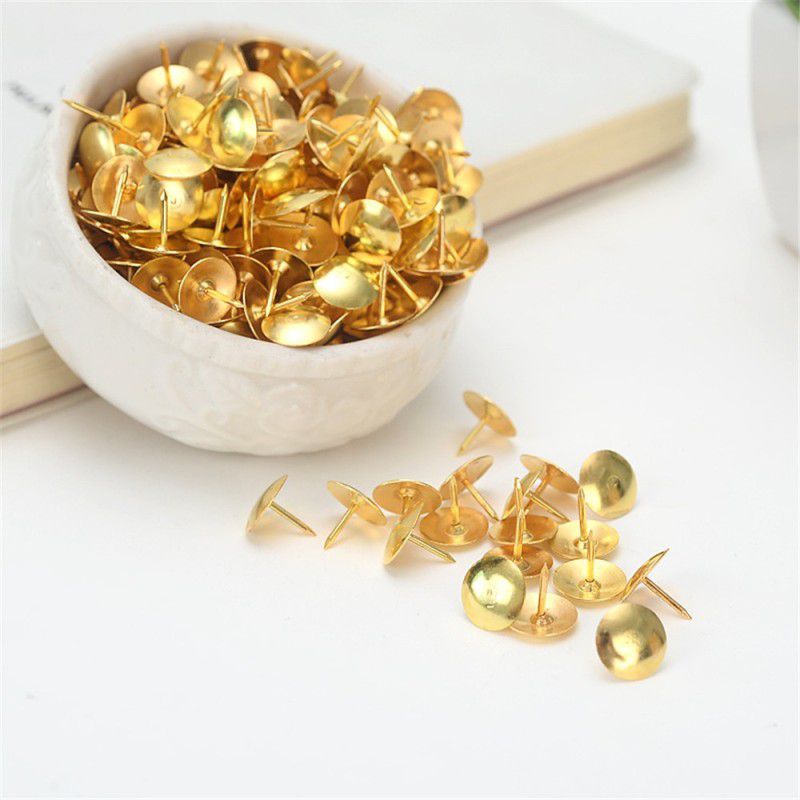 CLAPPERZZ Metal, Gold Plated Metal Pins  (Set Of 100, Gold_ED83)