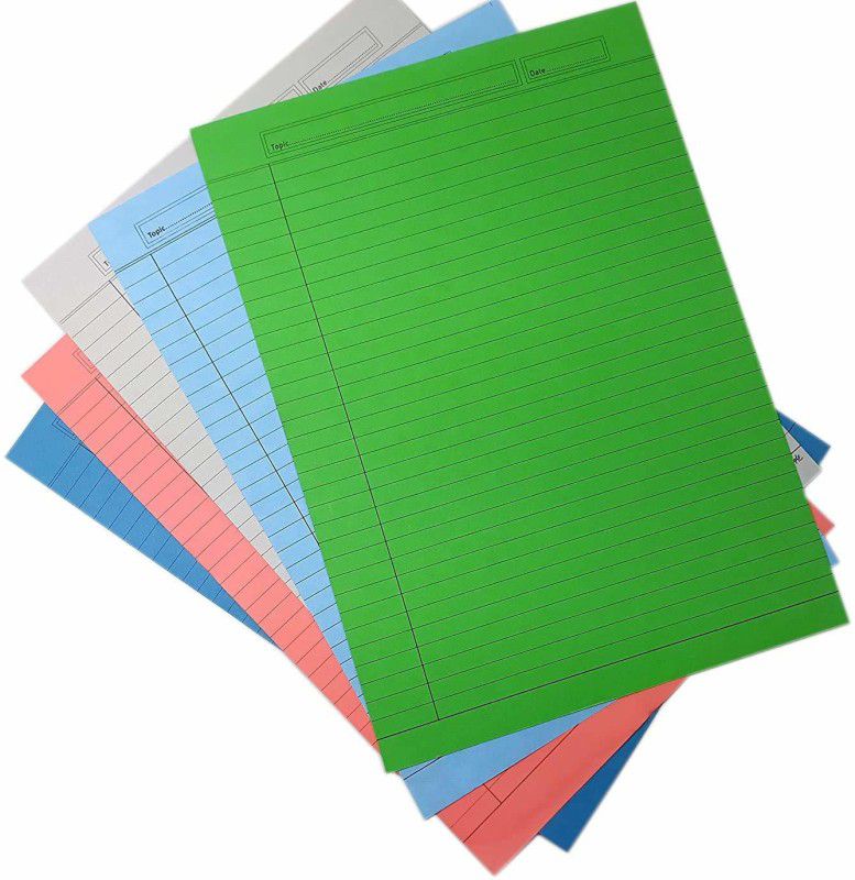 SHARMA BUSINESS Super ONE SIDE A4 100 gsm Project Paper  (Set of 60, Multicolor)