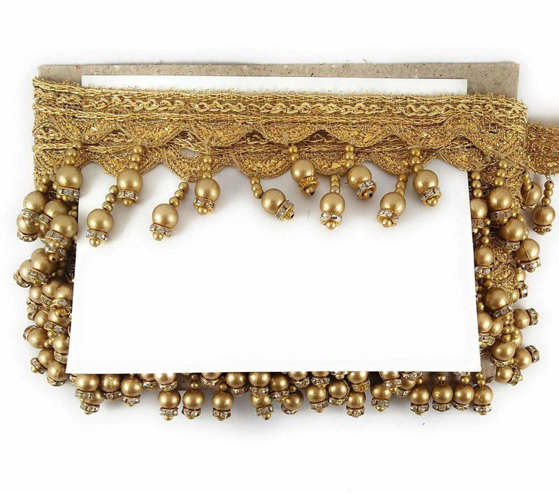gilded cloud Finetage Antic Gold Latkan Border Lace for Dresses Sarees Lehenga Suits Blouses Dupatta Chunri & Craft (9 m) Lace Reel  (Pack of 1)