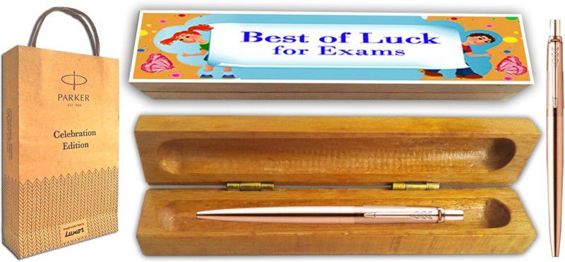 PARKER Jotter Antimicrobial Copper Ion Ball Pen With Best Of Luck For Exam Gift Box Pen Gift Set  (Blue)