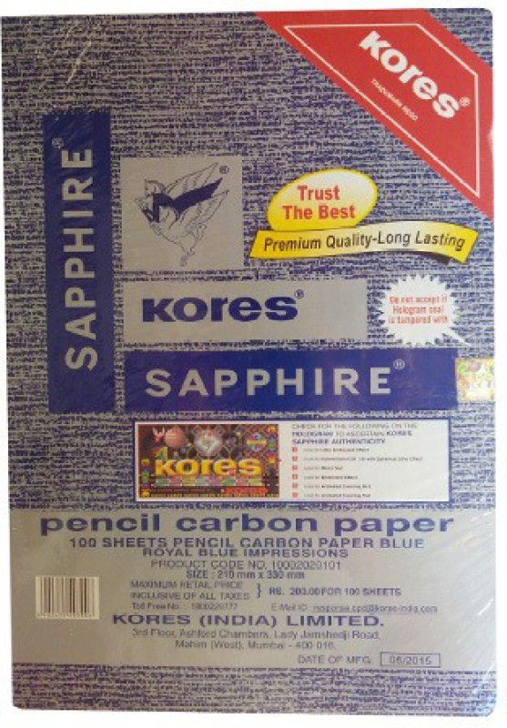 KORES Sapphire Carbon A4 70 gsm Carbon Paper  (Set of 2, Blue)