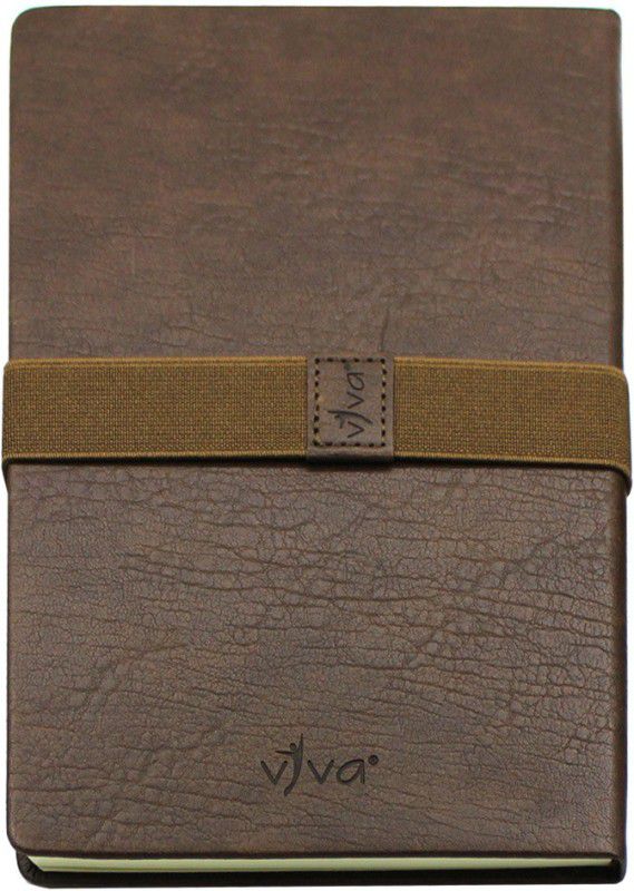 Viva Global IDEA journal with leather look texture PU cover & Wrap Around Elastic Band A5 Notebook Rued 192 Pages  (Chocolate)