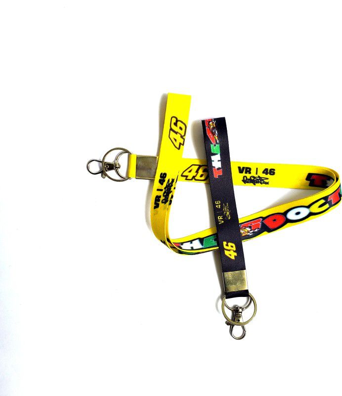 ShopTalk Fabric VR46 hook locking 02 Lanyard  (yellow, black)