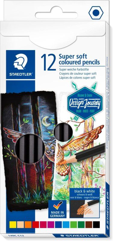 STAEDTLER 149C C12 Design Journey Hexagonal Shaped Color Pencils  (Set of 12, Multicolor)