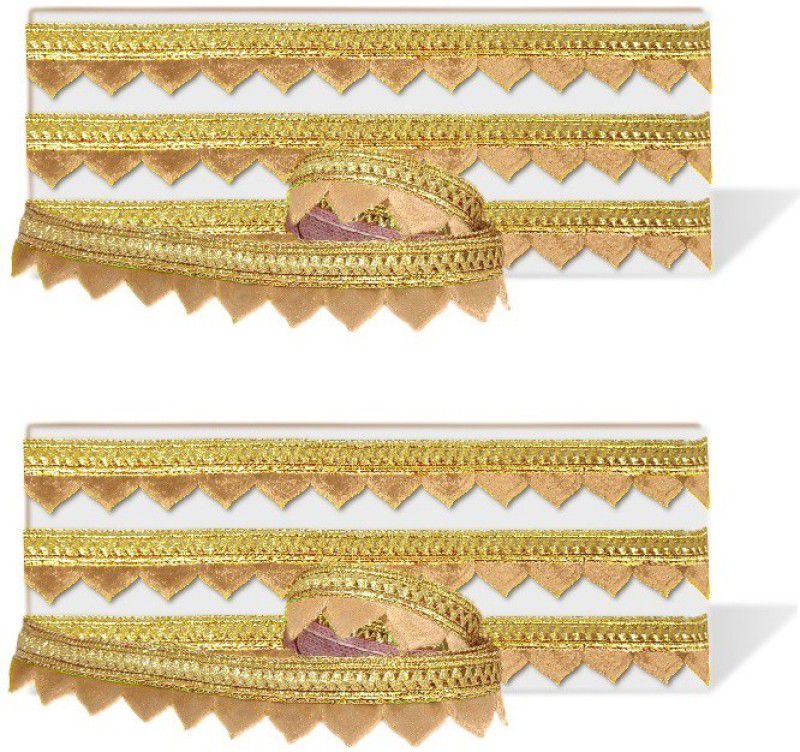 Airtick Pack of 2 (18 Mtr & Width:2cm) Triangular Velvet Gota Patti Trim Border (Golden) for Anarkali Suit, Dupatta, Bridal Dresses, Neck Design, Saree, Lehenga, Palazzo Lace Reel  (Pack of 2)