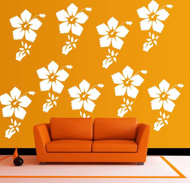 shine interiors Wall Stencils Design SI-218 Flower Reusable Sheet Wall Stencils Stencil  (Pack of 1, Beautyful Design)