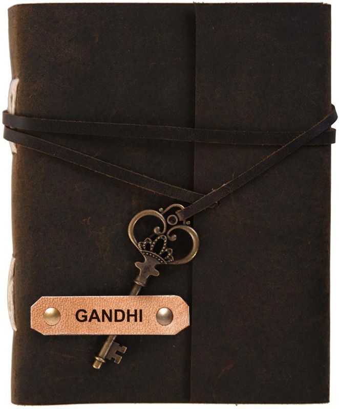 Rjkart GANDHI embossed Leather Cover Diary With Key Lock A5 Diary Unruled 200 Pages  (GANDI)