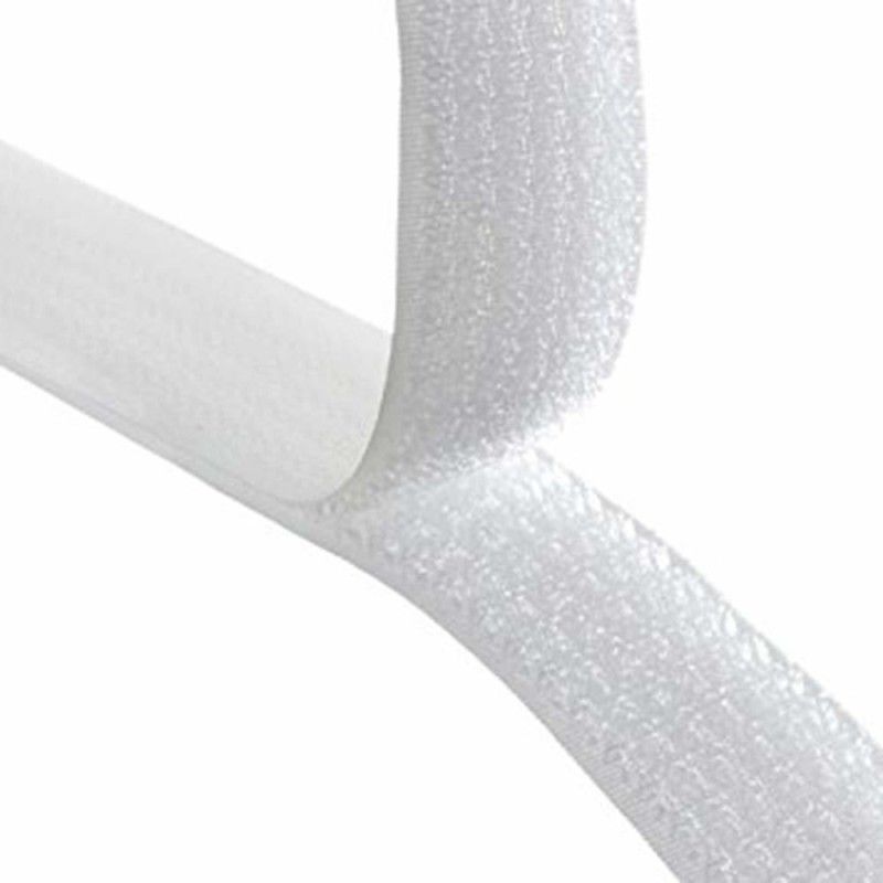 Aezzo 25 M White Velcro 25mm 1Inch Width Hook + Loop Sew-on Fastener tape roll strips Use in Sofas Backs, Footwear, Pillow Covers, Bags, Purses, Curtains etc. (25Meter White) Sew-on Velcro  (White)