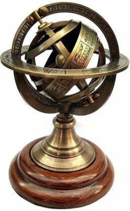 BILAL ENTERPRISES Antique Brass Globe Armillary Sphere Astrolabe Nautical Marine Tabletop Globe for Home & Office Decoration Best Gift Table Decor NA World Globe (Medium Brown) Dest and Table NA World Globe  (Large Gold)