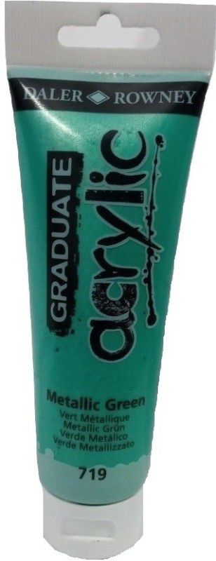 DALER ROWNEY DR_719 GRADUATE METALLIC GREEN ACRYLIC COLOR TUBE FOR ARTISTS (120 ML)  (Set of 1, Green)