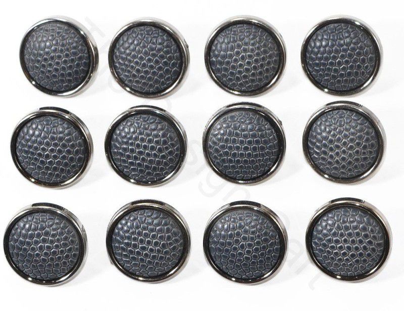 The Design Cart Matte Black Size-32L / 20 mm / 0.81 inches Acrylic Buttons  (Pack of 12)
