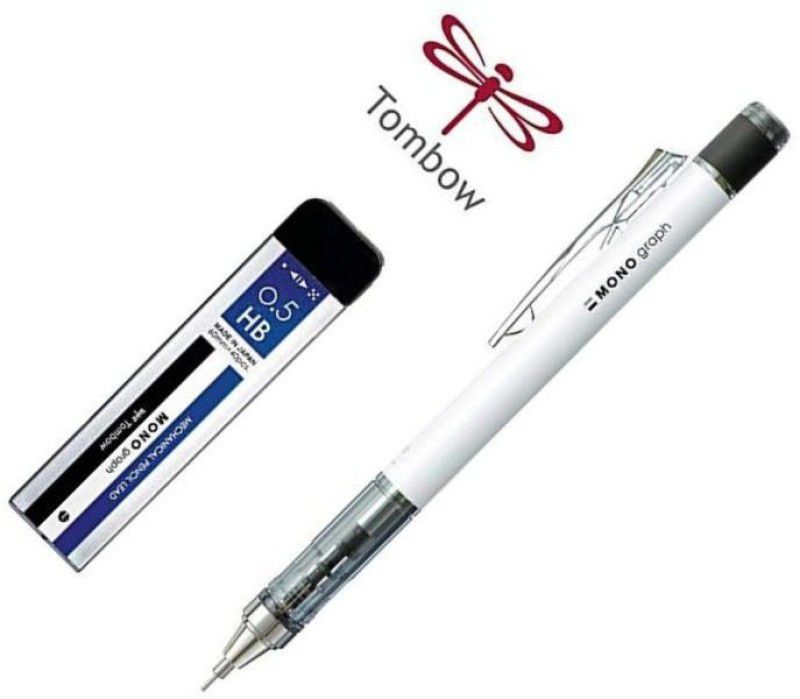 Tombow MONO graph Neon" 0.5 mm, Neon White body color, with spare Lead tube Pencil  (Pack of 1)