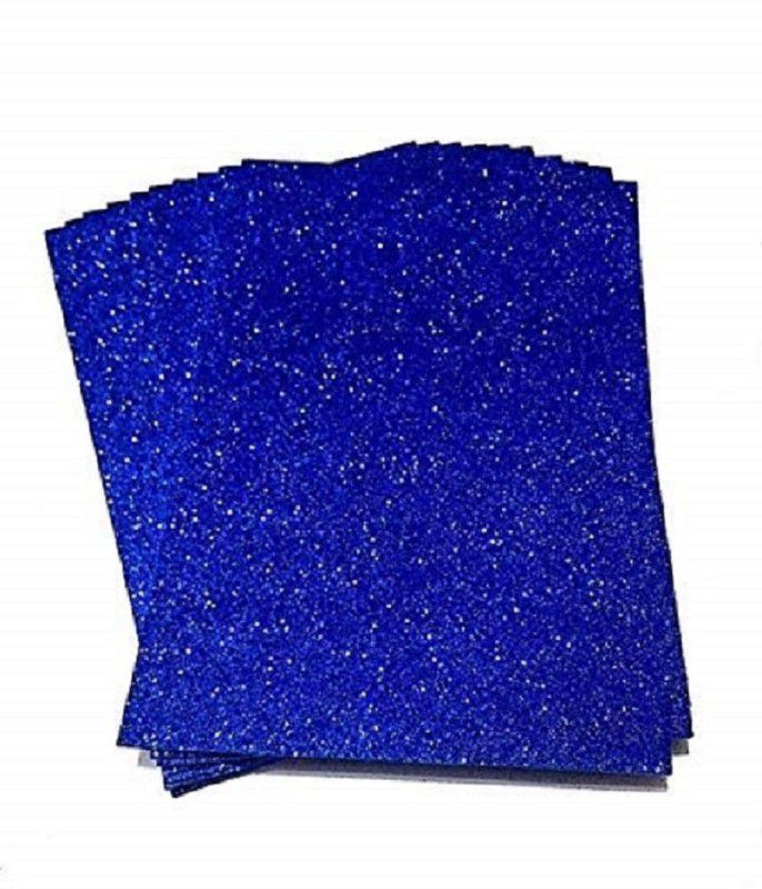 Eclet A4 Glitter Foam Sheet Sparkles Red Color, for Art & Craft, Decoration, Gift Craft Project, Etcapbooking, Craft Project, Etc A4 90 gsm Coloured Paper  (Set of 10, Blue)
