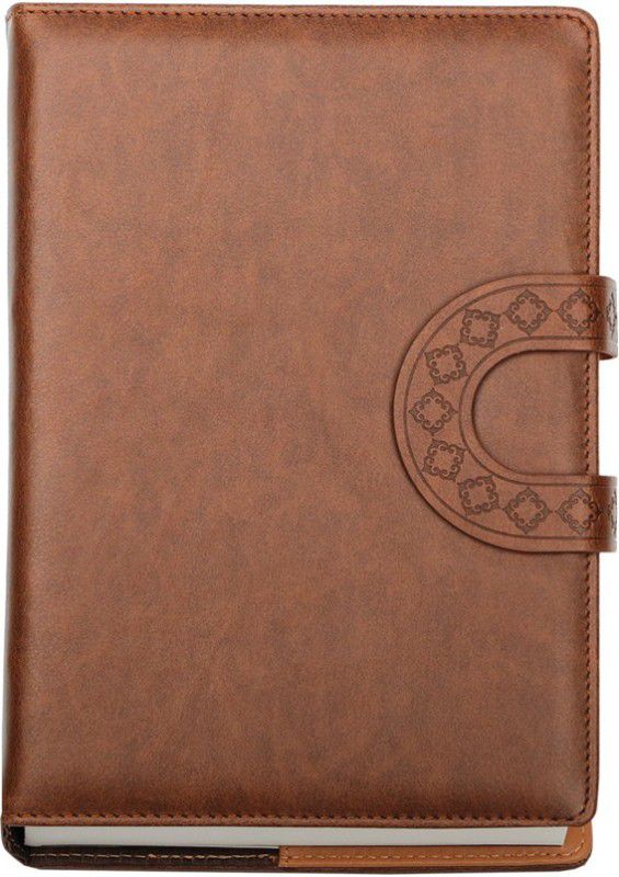 Viva Global U'LOOP 2022 New Year Dated Executive Portfolio Diary With ‘U’ Shape Magnetic Loop Closure and Refillable Sleeve Cover A5 Diary Ruled 400 Pages  (Coffee)