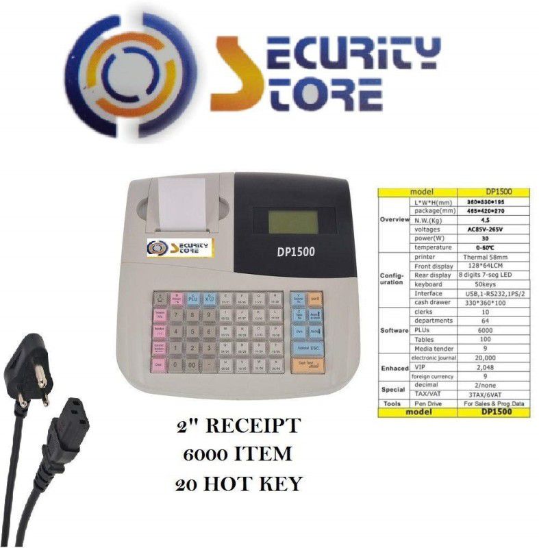 Security Store Biling machine dp 1500 Table Top Cash Register  (LED Screen)