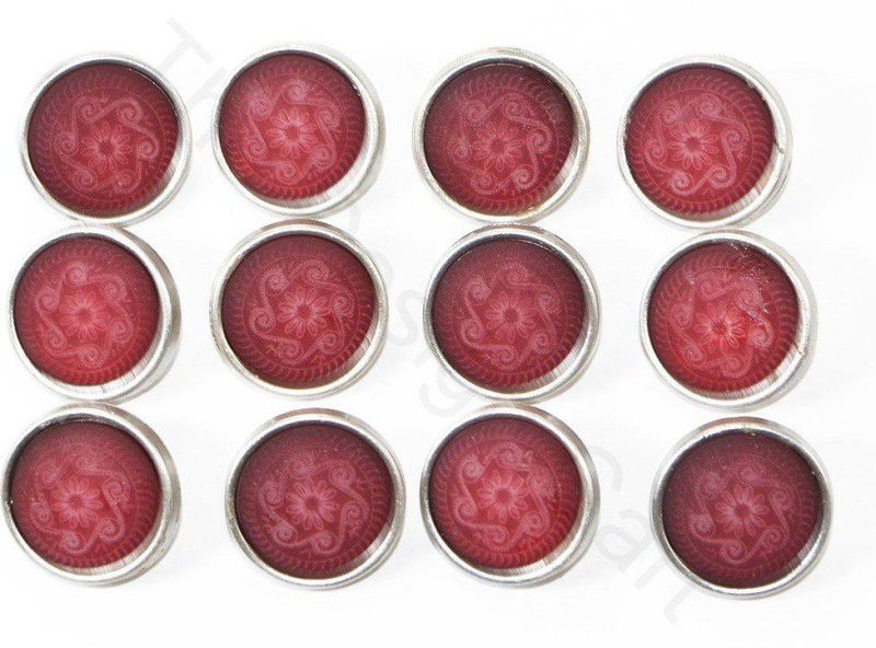 The Design Cart Maroon Size-32L / 20 mm / 0.81 inches Acrylic Buttons  (Pack of 12)
