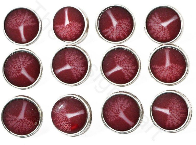 The Design Cart Maroon Matte Size-32L / 20 mm / 0.81 inches Acrylic Buttons  (Pack of 12)