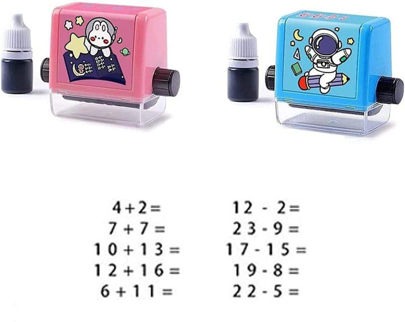 Gridlab Addition And Subtraction Teaching Number Math Rolling Teaching Stamps for Kids Printing Blocks  (Pack of 2)