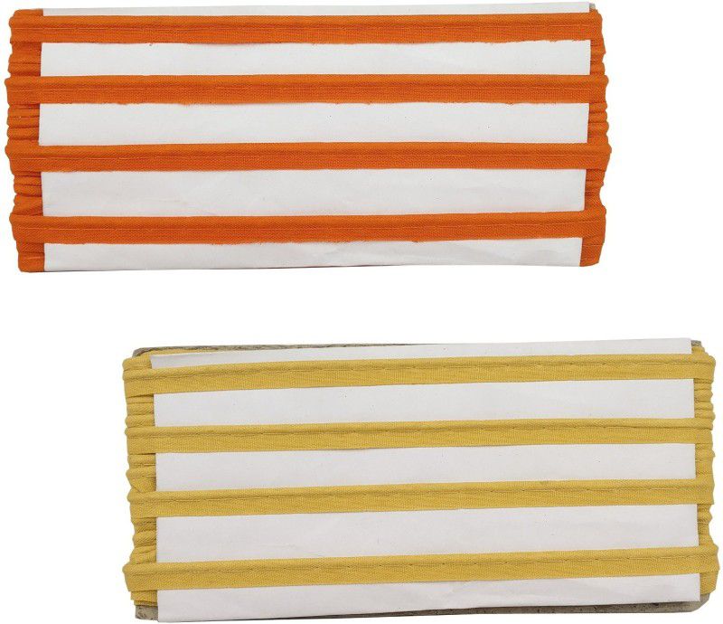 Uniqon Pack of 2 (Length:18 Mtr Roll, Width:0.6cm) Yellow And Orange Piping Gota Patti Trim Lace Border Embroidery Craft Material for Suits, Sarees, Lehengas, Dresses Designing and Tailoring Accessories Lace Reel  (Pack of 2)