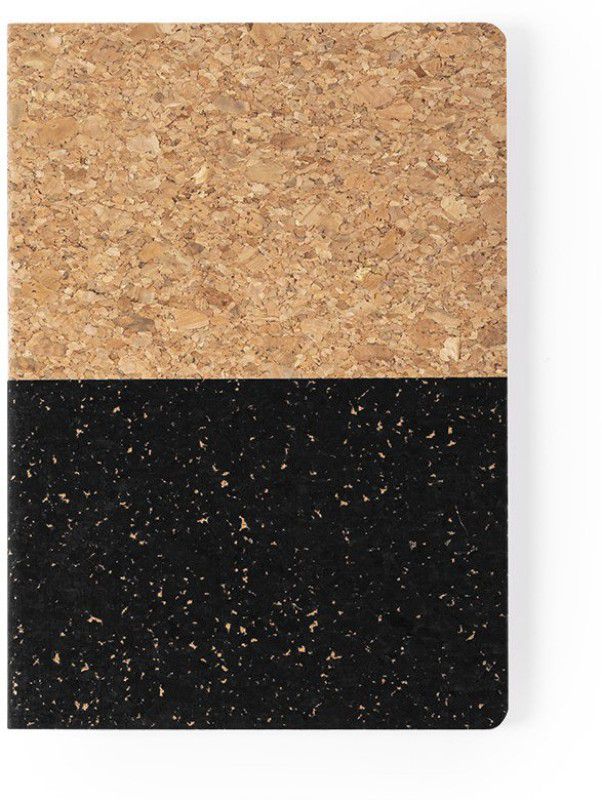 CREATIVE CONVERT Recycled Paper Hard Bound Eco Cork A5 Diary Single Line 160 Pages  (Black)