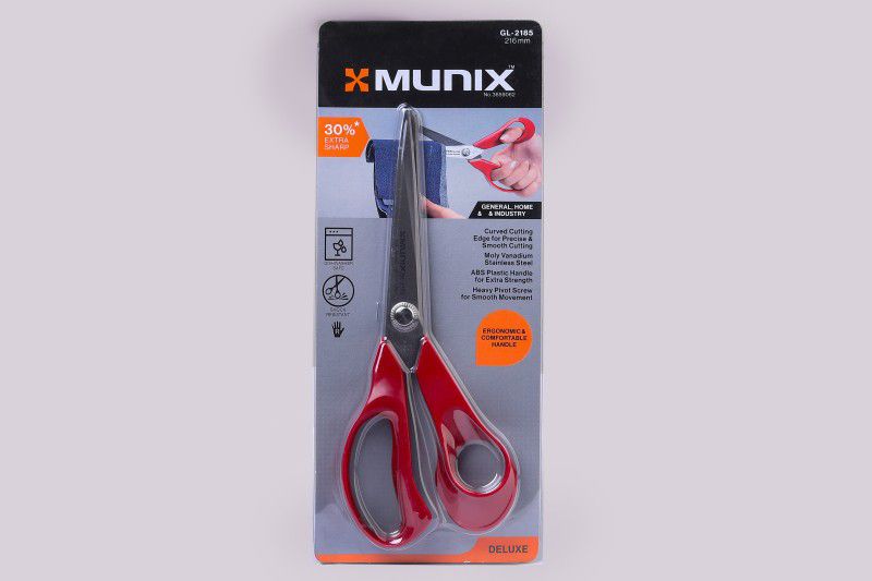 munix GL-2185 216mm/8.5'' Stainless Steel Scissors  (Set of 1, Red)