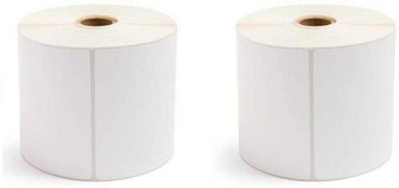 youtech 100mmX150mm (4 inch X 6 inch), Thermal Transfer Barcode Labels online shipping labels Stickers, Set of 2 Rolls, 300 Labels In Roll (Smooth & Milky White) Paper Label  (White)