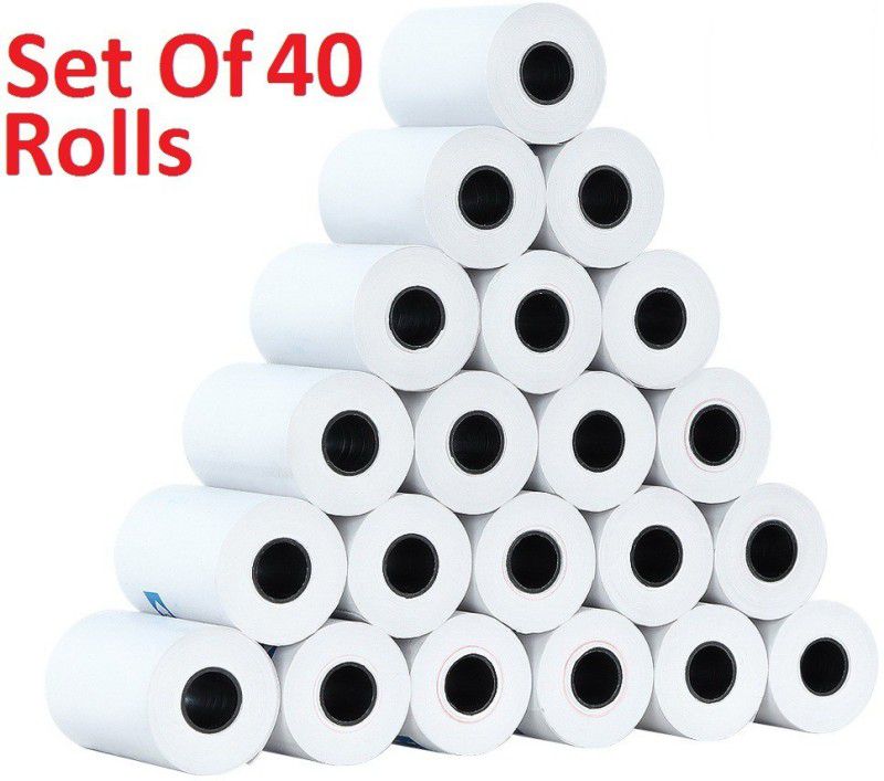BIS OFFICE THERMAL PAPER ROLL 57MM X 25MTRS 50 gsm Thermal Paper  (Set of 40, White)