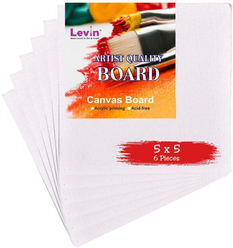 Levin canvas board Cotton Grain Board Canvas (Set of 6)  (White)